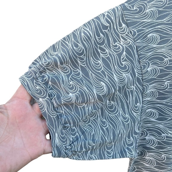 Rylee + Cru Ocean Waves T-Shirt Dress Gray White Short Sleeve Small NWT - Picture 6 of 10